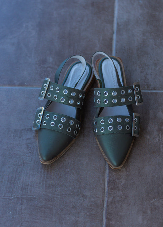 Luna Flats verde metal mate